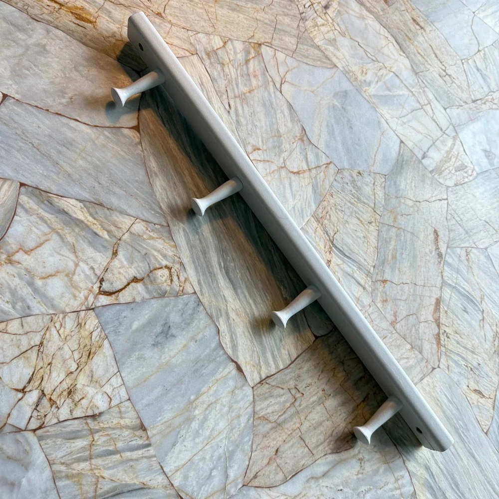 White Wall Mount Coat Rack 4 Hooks Modern Home Entryway Organization